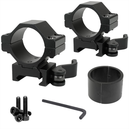 Quick Release Scope Ring Mount 25.4mm/30mm for 20mm Rail - 2 pc