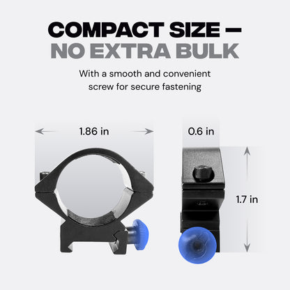 Low Mount Scope Ring 30 mm fits 20mm Picatinny Rail (2 pc)