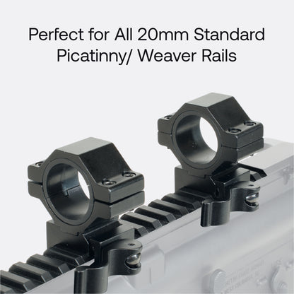 Quick Release Scope Ring Mount 25.4mm/30mm for 20mm Rail