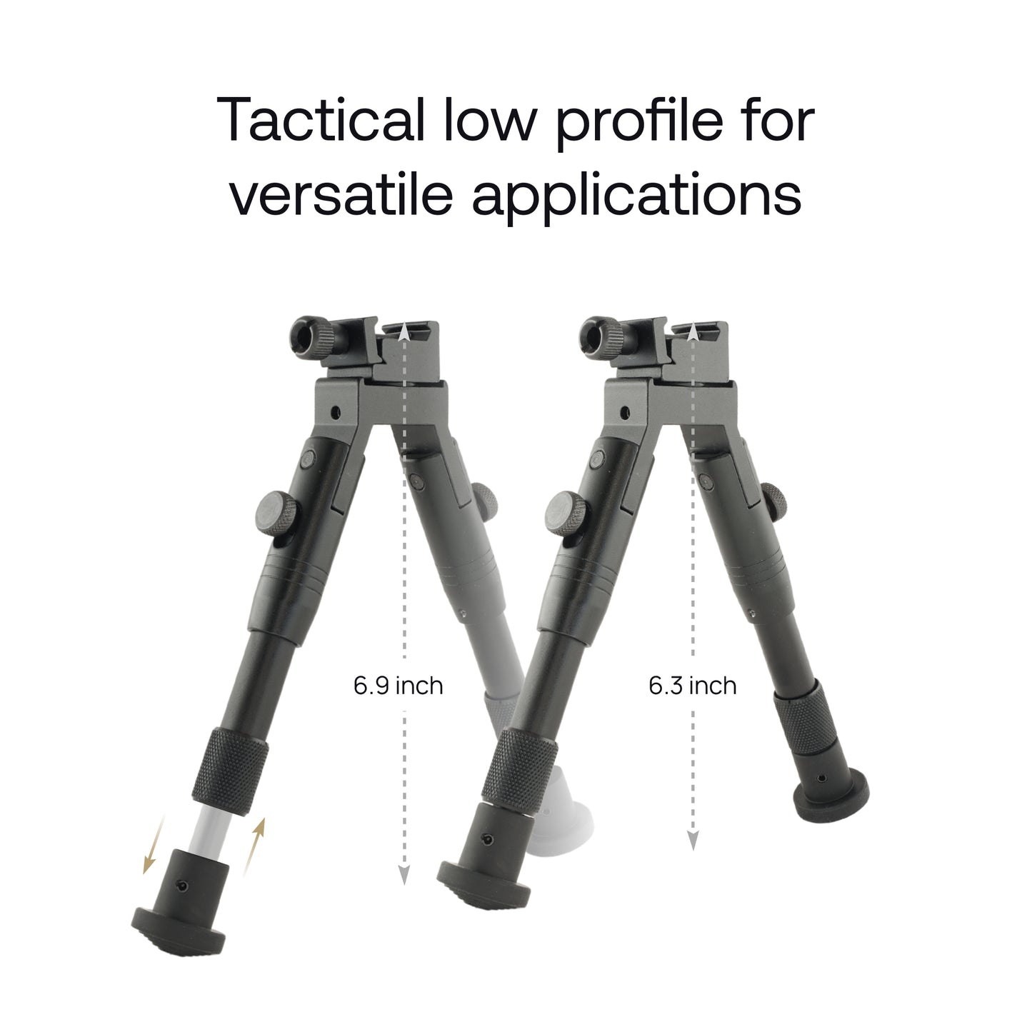 3 in 1 Tactical Rifle bipod with Rail Mount Adapter and Barrel Clamp