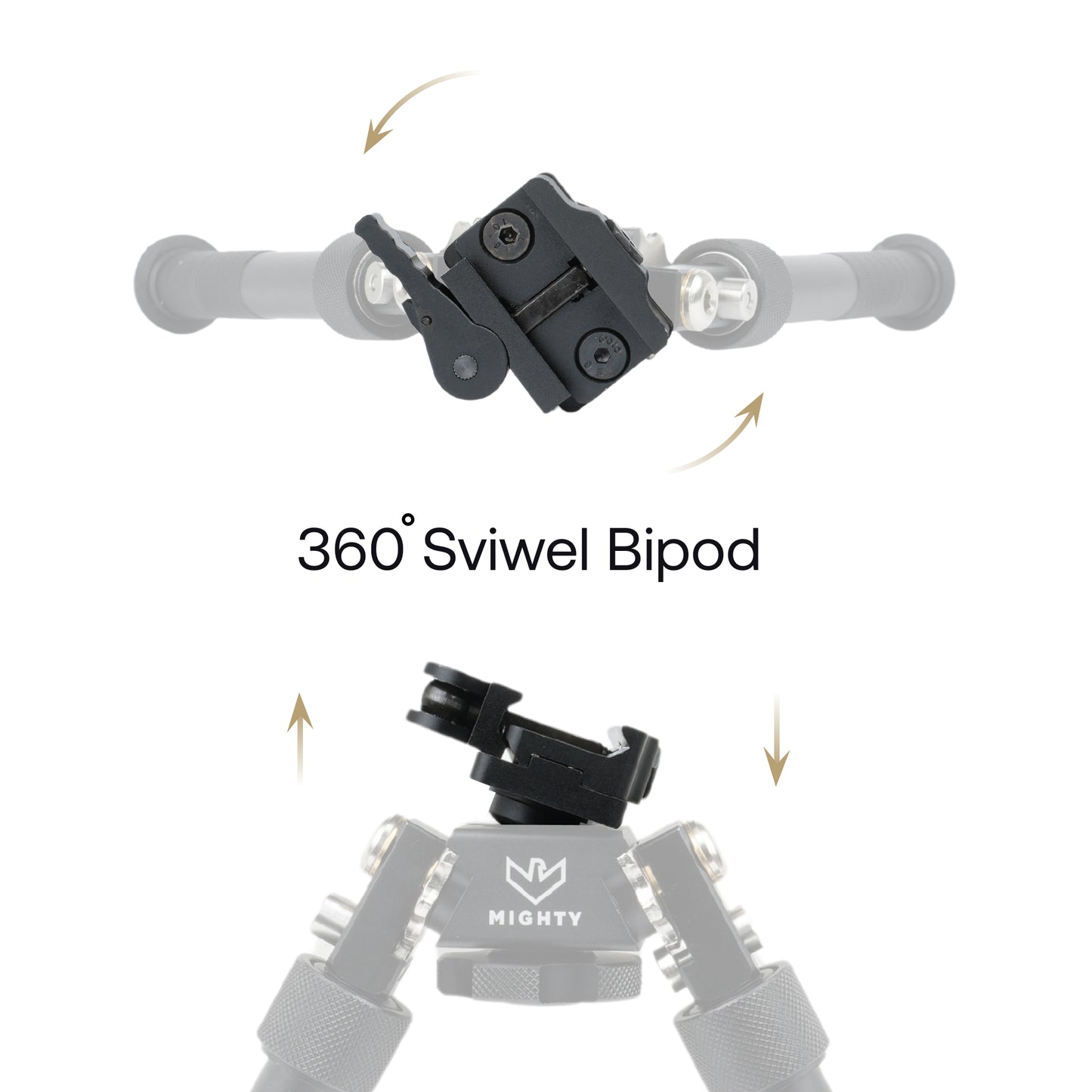 Hunting and Shooting Rifle Bipod with Standard Picatinny Mount Adapter