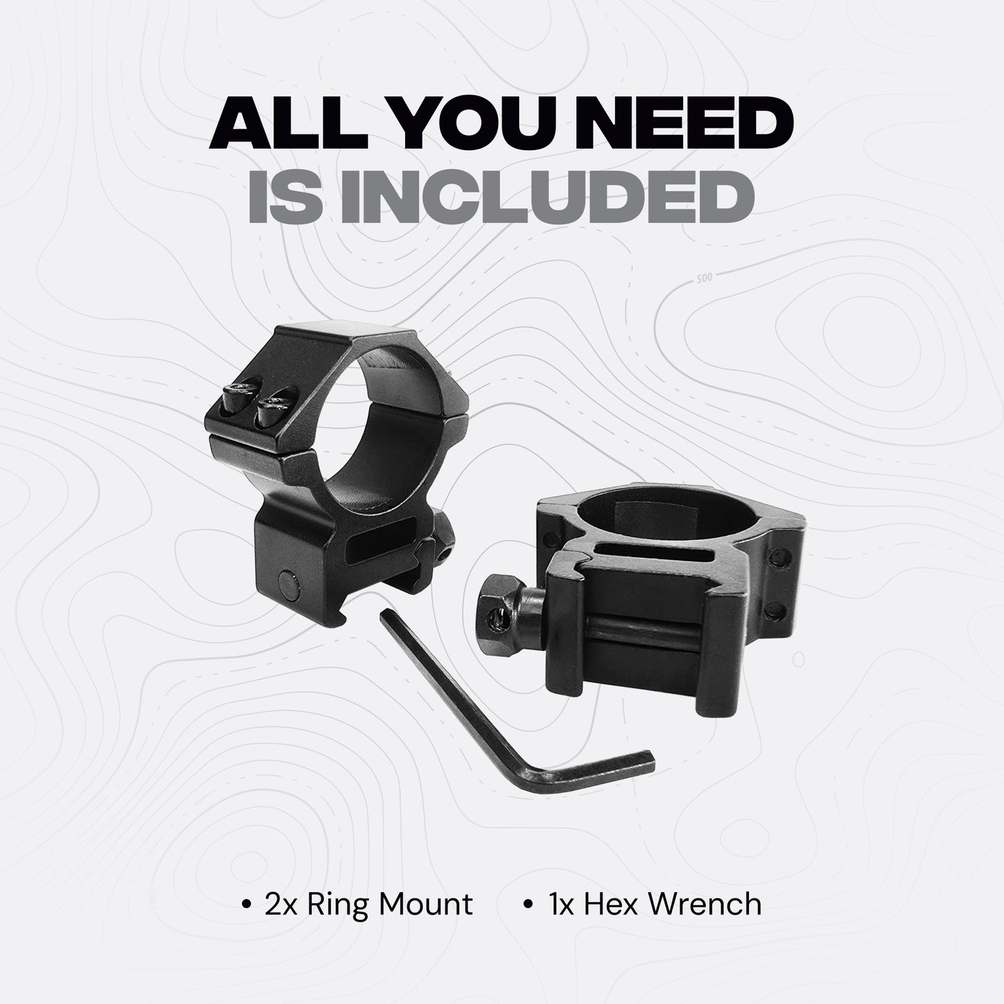 Low Mount Scope Ring 30 mm fits 20mm Picatinny Rail (2 pc)