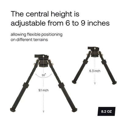 Hunting and Shooting Rifle Bipod with Standard Picatinny Mount Adapter